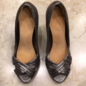 Cole Haan Dark Silver Leather heels